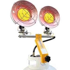 Propane Tank Top Heater 30000 BTU, Indoor/Outdoor With 3 Heating Levels, Tip-Over Protection, Portable LP Gas for Camping, Tent, Garage, Patio, RV Travel, Ice Fishing - Yellow