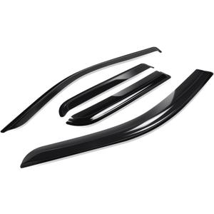 Auto Dynasty Window Visors Compatible with 2019-2024 Ram 1500, 4Pcs Front & Rear Tape-On Window Vent Visor Deflectors Rain Guard, Glossy Dark Smoke