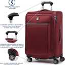 Travelpro Platinum Elite Softside Expandable Checked Luggage, 8 Wheel Spinner Suitcase, TSA Lock, Men and Women, Bordeaux Red, Checked Medium 25-Inch
