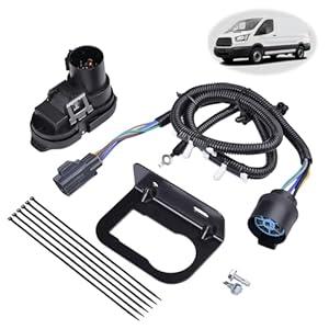 Farpida CK4T-13B576-KE Trailer Tow Rear Bumper Wiring Connector Harness Kit Fit for Ford 2015-2019 Transit 150/ 250/ 350 Trailer Tow Rear Bumper Wiring Replace CK4T-13B576-KE CK4Z-13A576-B