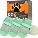 BEAUTYZOO Waterproof Dog Shoes for Winter Cold Weather, Anti Slip Dog Boots for Medium Large Senior Dogs, Breathable Dog Booties and Paw Protectors to Prevent Licking, 4PCS Doggie Hiking Boots