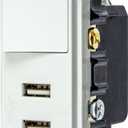 Bryant Electric USBB102W 15 Amp 125V Decorator USB Switch Combination Charger, White
