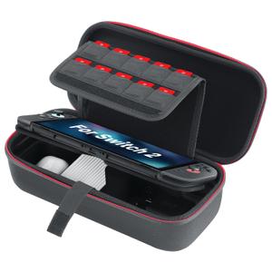 Zadii Protective Carrying Case Compatible with Nintendo Switch 2, Dual-Layer Travel Bag Holds Switch 2 Console, 20 Games, Power Adpater, Earbuds, Cables and Other Accessories