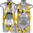 Palmer Safety Full Body Harness 3pt Adjustment, Dorsal D-Ring, Fall Protection Safety Harness for Construction, Lift (Yellow)