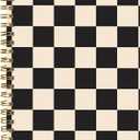 Spiral Journal Notebook,A5 Hardcover Lined Journals for Women 6 x 8.3 in,60 Sheets 120 Pages Thick Paper,Cute College Ruled Writing Notebook for Office Work School(Black Beige Plaid)