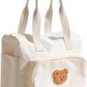 SnuggleNovePack Canvas Tote Bag for Women, Large Hand Bag with Zipper and Pockets for College Work Travel