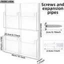 Barydat 4 Pocket Acrylic Brochure Holder Wall Mount Clear Pamphlet Holder Plastic Trifold Multi Flyer Rack Magazine Display Stand Wall Hanging Organizer for Office Menu Advertise(11.8 x 8.78 Inch)