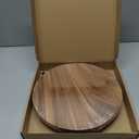 Round 11.8" Acacia Wood Decorative Tray – Farmhouse Wood Riser Pedestal Stand for Kitchen and Bathroom Decor, Counter Display, Vanity Tray (Large, 11.8" Dia)