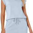 Casly Lamiit Womens Two Piece Skirt Sets Tennis Outfits Casual Cap Sleeve Lapel Shirt Summer Athletic Sport Short Skort Set M