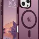 SUPFINE Magnetic for iPhone 16 Pro Case (Compatible with MagSafe) (Military Grade Drop Protection) Slim Translucent Matte Shockproof with Anti-Fingerprint Phone Case,Wine Red