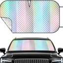 Windshield Sun Shade Car Sun Shade, Folding Car Shades for Front Windows, Blocks UV Rays Sun Visor Protector for Truck SUV Van, Keeps Vehicle Cool - Colorful (55" x 27.5")