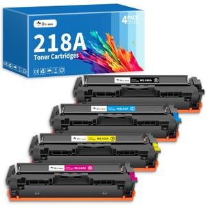 218A 218X Toner with Chip Replacement for HP 218A 218X Toner Cartridges 4 Pack Compatible for MFP 3301fdw Toner 3301cdw 3201dw 3301sdw Printer Ink W2180A 218A Toner (4 Pack)