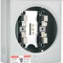 100a, 4 Jaw Meter Base Meter Socket, 8.7 x 7.5 x 3.2 Inch, 600v 1 Phase 3 Wire Ringless Type, with Horn Bypass, Suitable for Overhead/Underground Feed