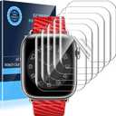 LK 6 Pack Apple Watch Series 9 Series 8 Series 7 41mm Screen Protector, [Self-Healing] TPU Film, Anti-Scratch, Ultra-Thin Screen Protector Designed for iWatch 9/8 / 7 41mm, Clear