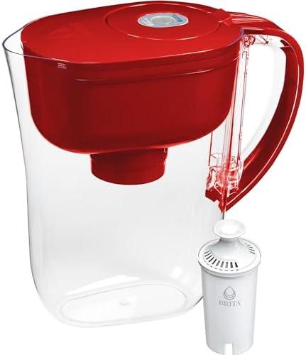 Brita Metro Water Filter Pitcher with SmartLight Change Indicator, BPA-Free, Replaces 1,800 Plastic Water Bottles a Year, Lasts Two Months, Includes 1 Filter, Small - 6-Cup Capacity, Fiery Red
