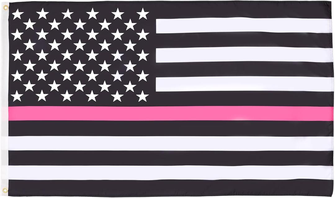 AZ FLAG - USA Thin Pink Line Flag - 3x5 Ft - 100D Polyester United States Banner with Two Metal Grommets - Fade Resistant - Vivid Colors - 3' x 5' Feet - 150x90 Cm