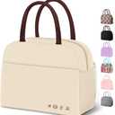 DALINDA Lunch Bag Lunch Box for Women Men Reusable Insulated Lunch Bags for Adults, Water-Resistant Cute Cooler Lunch Tote Bag, Large Capacity for Work Travel Picnic, Beige