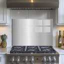 Evgosm Tempered Glass Backsplash for KitchenStainless steel Stove Splashback, Glass Backsplash, Easy to Install and Clean, Used for Kitchen Wall Protection and Decoration. (30x20'')