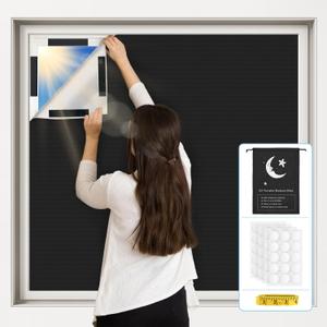 Vanten 2025 Upgraded Blackout Curtains, 118" x 57" Shades, 100% Blackout Material with Adhesive Tapes, Window Cover for Baby Nursery, Bedroom, Living Room, Travel