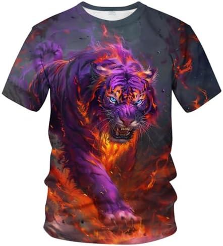 WHNBCW Funny Tiger Printed T-Shirt Animal Graphic Tee Shirt, Size M