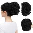 Claw Clip Short Ponytail Messy Bun Hair Piece Bendable Hair Branch Extensions Fluffy Wavy Curly Synthetic Versatile Black Hairpieces