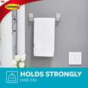 Command Hand Towel Bar Satin Nickel with 4 Water Resistant Command Strips, 9" Hand Towel Holder, Holds up to 3 lb, Great for Bathroom Dcor on the Wall, Inside the Cabinet, or in the Shower