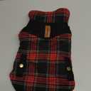 Queenmore Dog Winter Coat Warm Dog Jacket for Cold Weather, Quilting Puffer Plaid Coats for Small/Medium Dogs Waterproof,Girl/Boy Pet Christmas Coat,Pet Snowsuit with Leash Hole/Fleece Padding, S