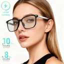 WGP Smart Audio Bluetooth Glasses for Men and Women, Blue Light Blocking Lenses with Sunglasses Magnetic Lenses, Open Ear Speaker, Lightweight for Working Meeting Traveling Driving Fishing (Gradient Color)