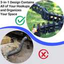 15FT RV Sewer Hose Support - Adjustable Height Camper Sewer Hose Holder with Quick Setup, Secure Rubber Bands, and Carry Strap for Travel Trailers and Motorhomes, Ensures Fast & Thorough Drainage