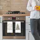 Gold Christmas Kitchen Towels Set - Champagne Gifts Waffle Weave Dish Towels for Kitchen, Have Yourself a Merry Little Christmas Hand Towel, Champagne Gifts Tea Towel, 16x24 Inches Set of 4