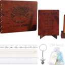 Funeral Guest Book Wooden Guest Books for Memorial Service Celebration of Life in Loving Memory Guest Sign Book Set -Included Table Sign,Pen, Angel Keychain and Thank You Card