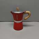 Mongdio Stovetop Espresso Maker Moka Pot, Cuban Coffee Maker Stove top coffee maker Moka Italian Espresso Greca Coffee Maker Brewer Percolator, 6 Espresso Cups, 10 oz - Red