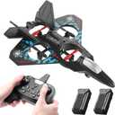 RC Helicopter Plane for Kids, 2.4Ghz Remote Control F22 Jet Fighter Airplane Quadcopter Toy Gifts, Cool Lights Stunt Roll Hovering for Boys beginners(Blue)