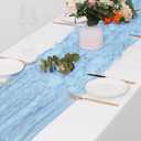 15 Pack Baby Blue Cheesecloth Table Runner 17 x 108 inch Cheese Cloth Table Runners 9ft Blue Table Runner Rustic Romantic Sheer Gauze Runner for Wedding Party Baby Shower Table Decoration