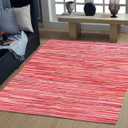 Handmade Cotton Rag Area Rug Recycled Chindi for Home Décor Pink 4'x6'