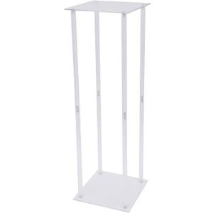 2 Pcs Acrylic Clear Wedding Flower Stand Elegant Crystal Acrylic Flower Stand Tabletop Display Rack Floral Backdrop Clear Column Pillar Square Props