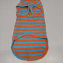 BRKURLEG Hairless Cats T Shirt, Cat Sweaters, Pullover Kitten Shirts, Sleeveless Round Collar Cotton Vest for Cornish Rex Devon Rex Peterbald and Small Dogs Sweater(OrangeBlue Stripes, Large)