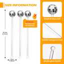 Sawysine 24 Pcs Disco Party Decorations Disco Ball Cocktail Stirrers 8 Inch Silver Mirror Ball Stir Sticks Beverage Coffee Drink Stirrer for 70s 80s Bachelorette Wedding Birthday Party(Transparent)