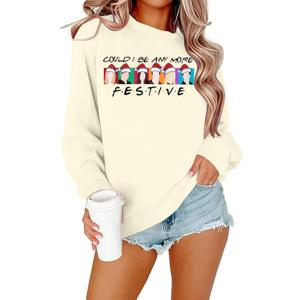 Christmas Sweatshirt Women Out Here Looking Like A Snack Shirt Farm Christmas Tree Pullover Casual Xmas Holiday Top (M)