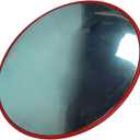 red traffic mirror wide angle