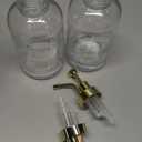 Molimoli Syrup Dispenser for Coffee Bars, Glass Syrup Bottle w. Pump, 16.9 oz 500 ml, Set of 2, Gold Upgraded Dispenser