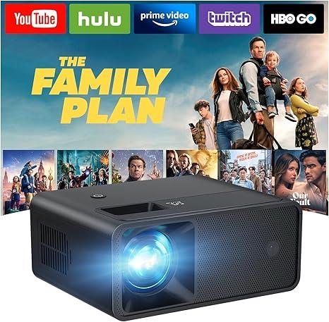 CiBest Mini Projector, Upgraded Full HD 1080P Support Video Projector, Portable Small Movie Projector, Compatible with iOS/Android/Windows/TV Stick/Box/USB/HDMI