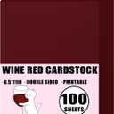 Weyew WineRed Cardstock 8.5" x 11", 65lb/180gsm, 100 Sheets, Box Packed | Printable Burgundy Cardstock, Premium Matte, For DIY Craft, Blank Invitation Paper