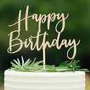 Wooden Happy Birthday Cake Toppers, Birthday Party Decoration Supplies, Premium Quality Decoration 