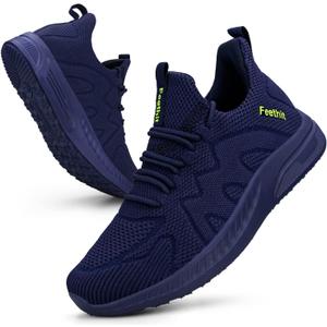 Feethit Running Shoes Womens Walking Athletic Tennis Non Slip Comfortable Workout Gym Sneakers Dark Blue Size 7