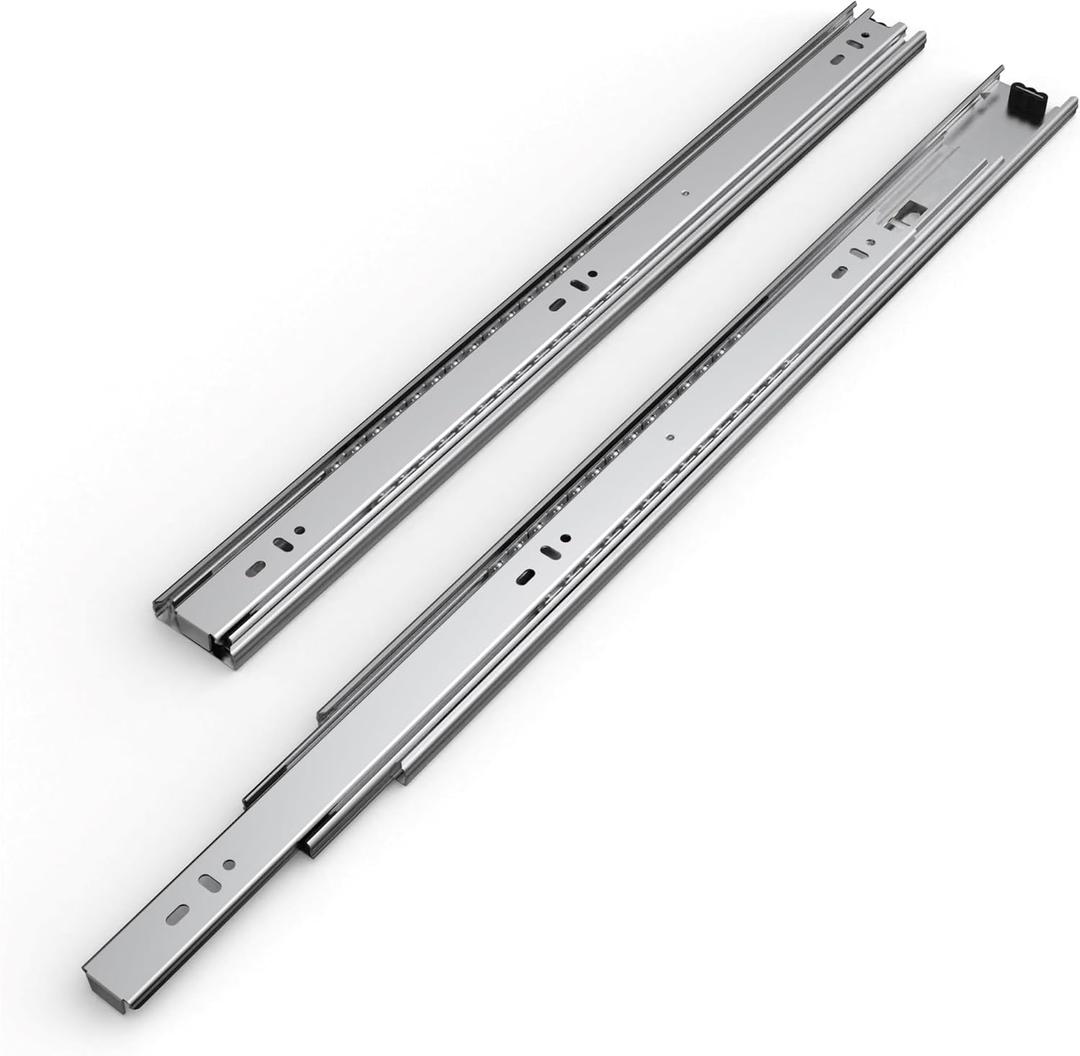 2 Pairs Full Extension Drawer Slides, 14 Inch Heavy Duty Drawer Runners, Side Mount Dresser Cabinet Rails, 1.77 Inch Width Slides for Kitchen Cabinet, 100LB(45kg) Capacity, Anti-Rust & Long-Lasting