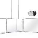 JANMPASK 3 Way Mirror for Self Hair Cutting Tools with Height Adjustable Mirror 360 Trifold for Makeup to See Back of Head (Black)