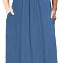 AUSELILY Maxi Dresses for Women 2026 Lace Short Sleeve V Neck Wrap Long Dress with Pockets (M)