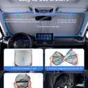 helloleiboo Graphene Dual-Layer Car Windshield Sun Shade Car Sun Shade for Windshield with Heat Absorption Coating Foldable Design with UV Protection to Keep Your Car Interior Cooler Silver