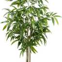 Artificial Bamboo Tree, 5 ft Fake Tree, Faux Silk Plant with Pot, Fake Plants for New Year Home Office Indoor Outdoor Decor, 5 Natural Bamboo Trunks